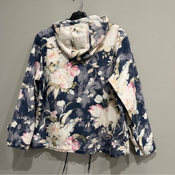 Polo Ralph Lauren Womens Floral denim Jacket Watercolor Button Front sz small - Picture 10 of 11